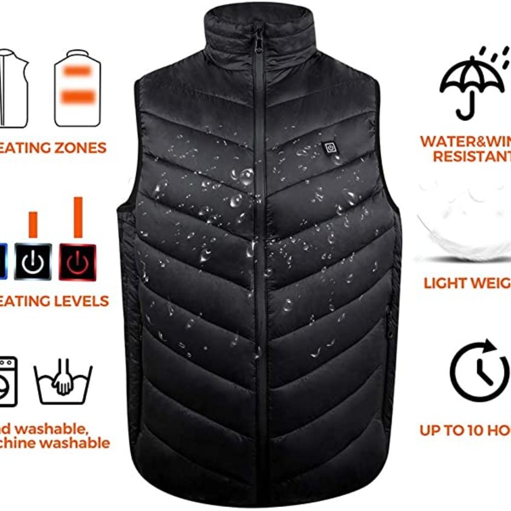Lightweight Heated Electric Vest - Black - Men's Small - Picture 2 of 3